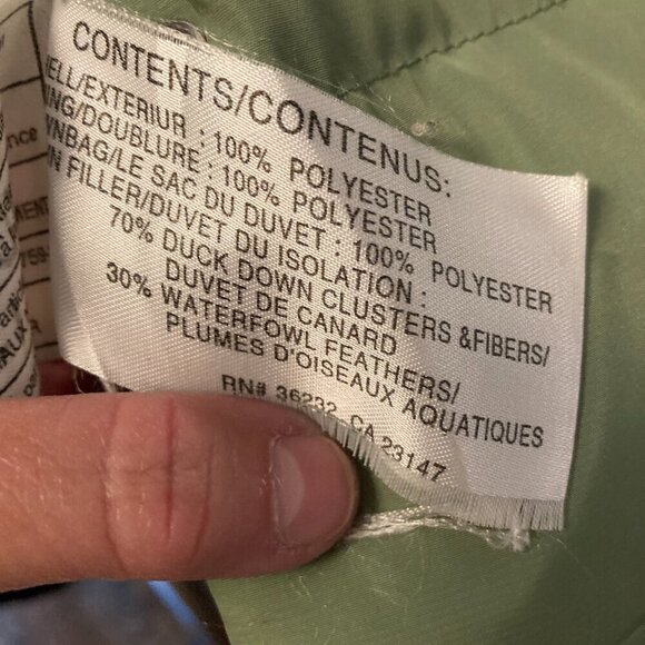 Talbots Petite Down Puffer Coat /Green /Snap Up Buttons /Woman's PETITE medium - Picture 8 of 9